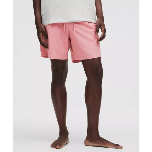 Lululemon Men's Deco Pink Balancer Woven Relaxed-Fit Shorts Size Medium - Picture 1 of 11
